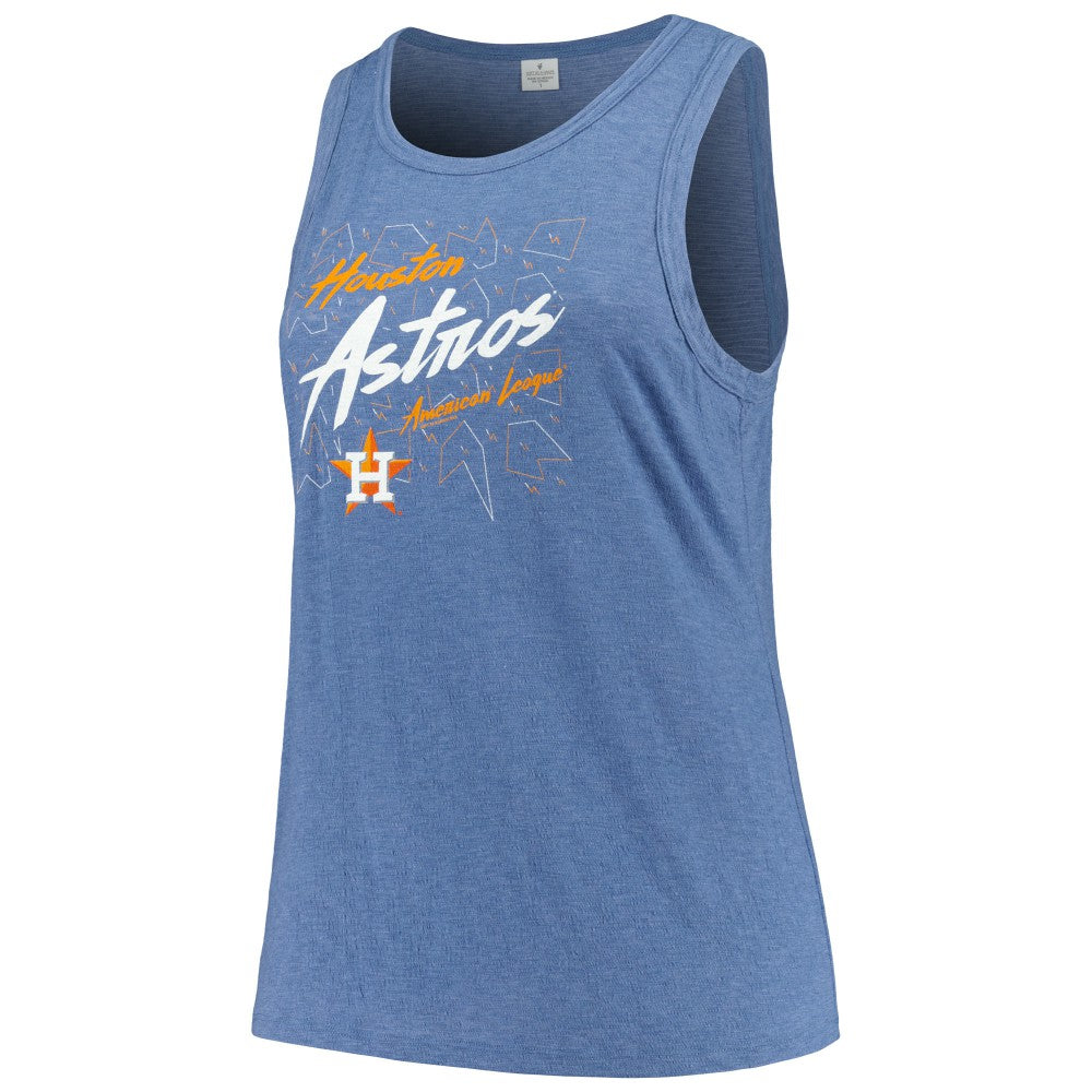 Houston Astros Soft as a Grape Women's Plus Size Curvy High Neck Tri-Blend Tank Top | MLB Discount