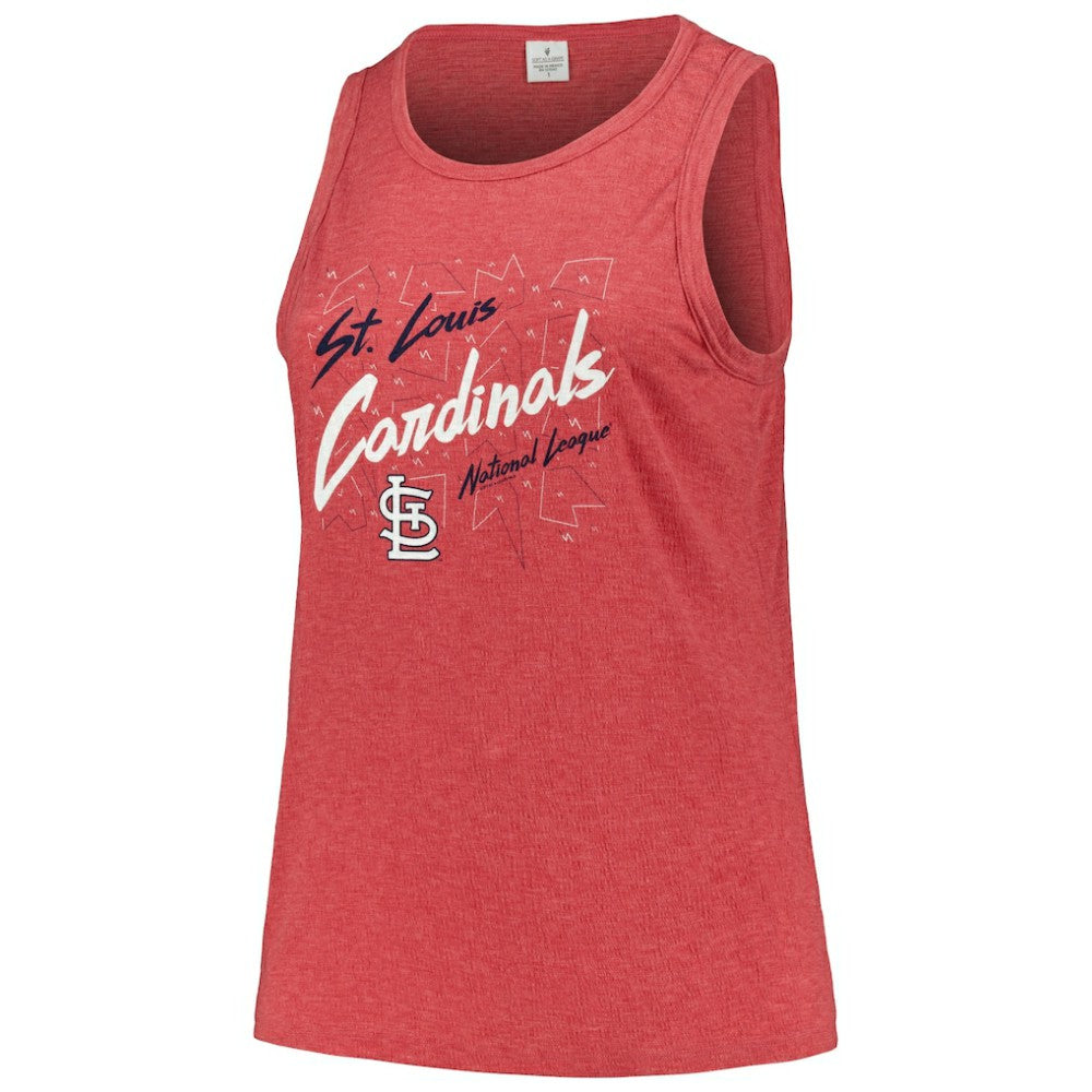 St. Louis Cardinals Soft as a Grape Women's Plus Size Curvy High Neck Tri-Blend Tank Top | MLB For sale