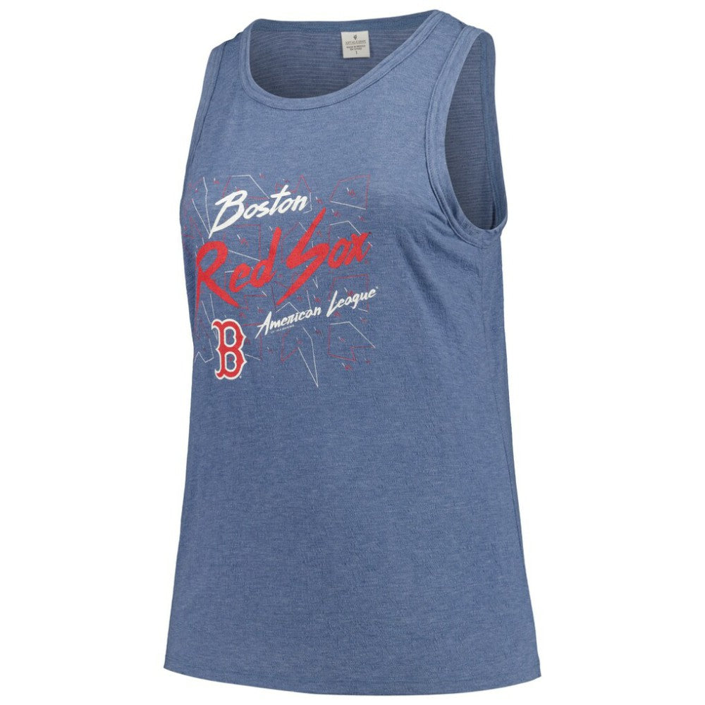 Boston Red Sox Soft as a Grape Women's Plus Size Curvy High Neck Tri-Blend Tank Top | MLB Outlet