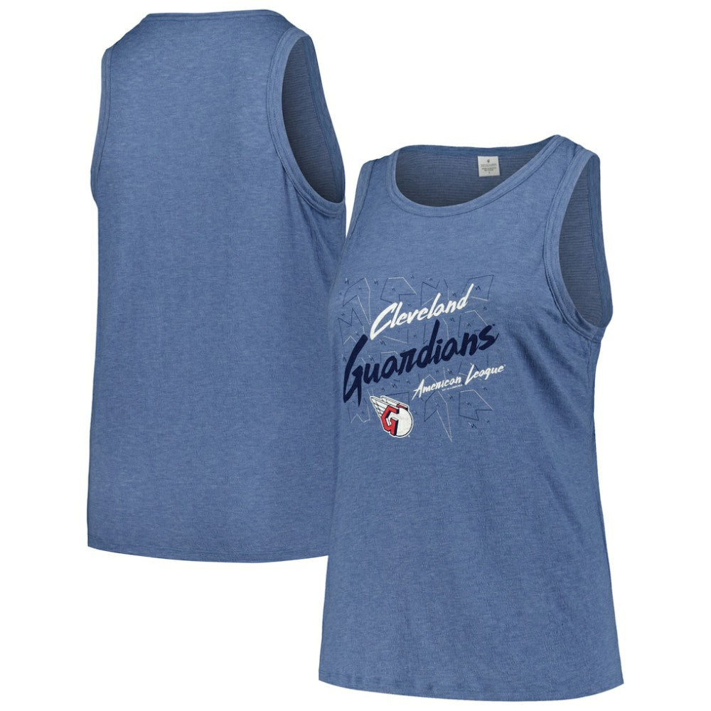 Cleveland Guardians Soft as a Grape Women's Plus Size Curvy High Neck Tri-Blend Tank Top | MLB Outlet