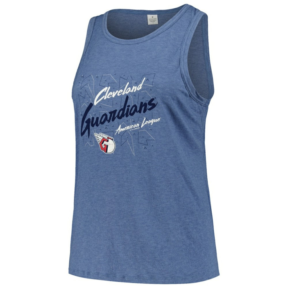 Cleveland Guardians Soft as a Grape Women's Plus Size Curvy High Neck Tri-Blend Tank Top | MLB Outlet