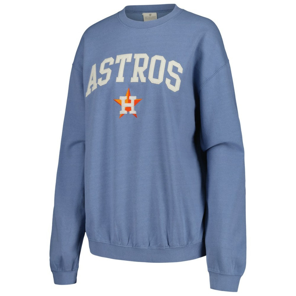 Houston Astros Soft as a Grape Women's Pigment Dye Pullover Sweatshirt | MLB Sale