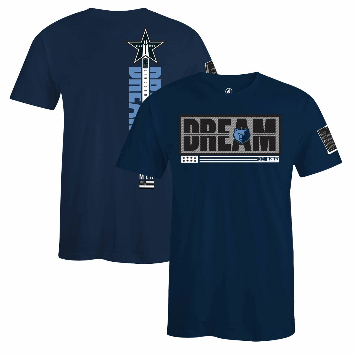 Memphis Grizzlies FISLL x Black History Collection Unisex T-Shirt - Navy online Online