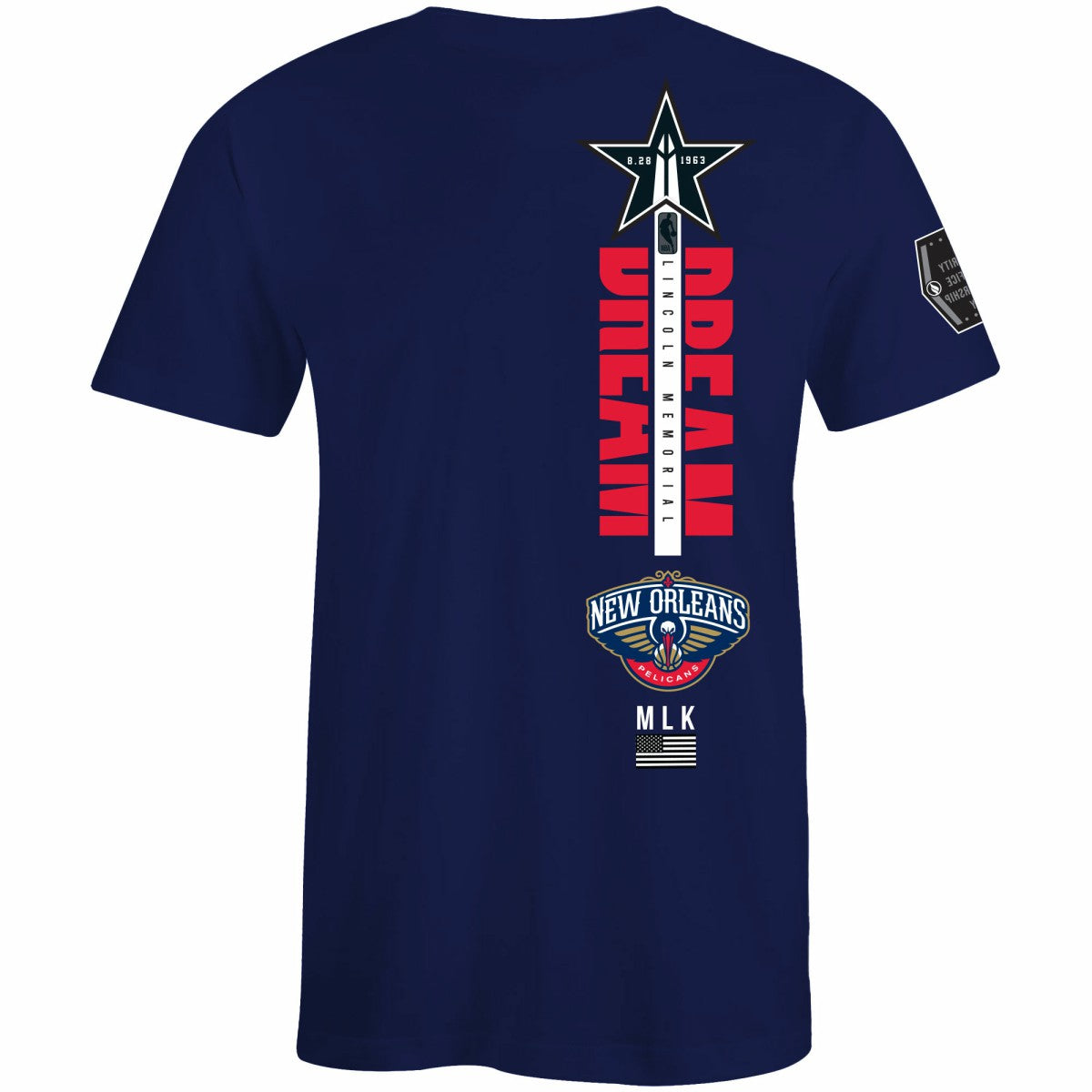 New Orleans Pelicans FISLL x Black History Collection Unisex T-Shirt - Navy shop New
