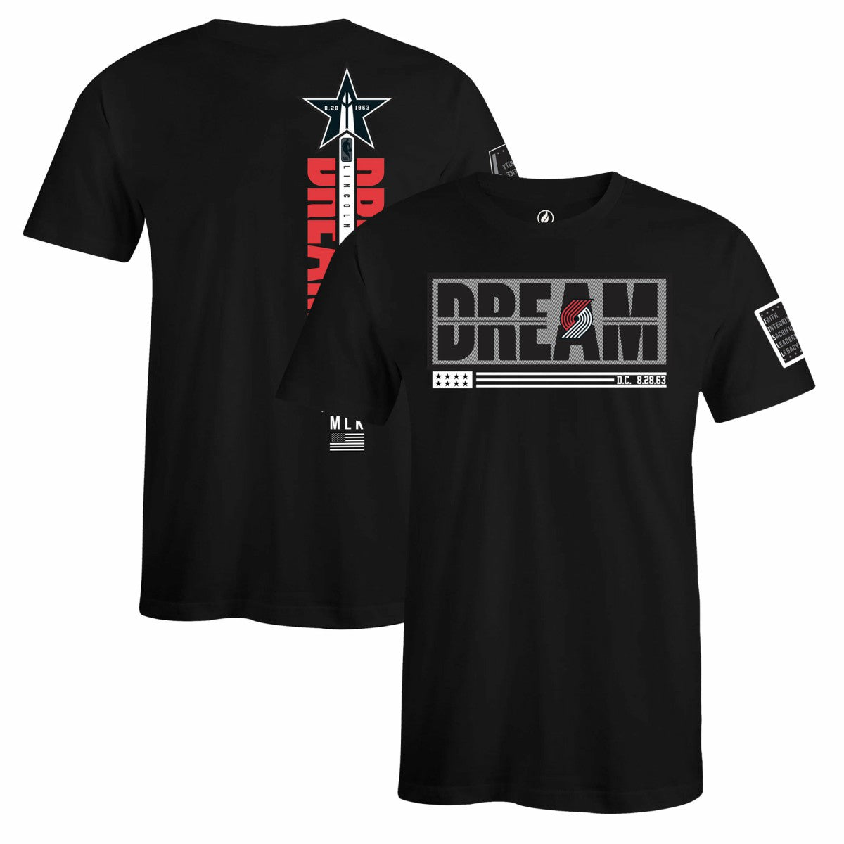 Portland Trail Blazers FISLL x Black History Collection Unisex T-Shirt - Black online Discount