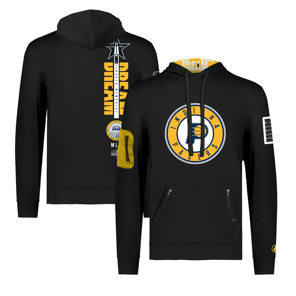 Indiana Pacers FISLL x Black History Collection Unisex Pullover Hoodie - Black for sale Discount