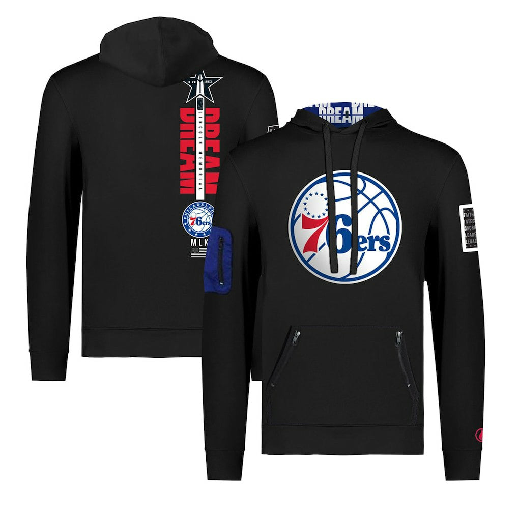 Philadelphia 76ers FISLL x Black History Collection Unisex Pullover Hoodie - Black outlet Discount
