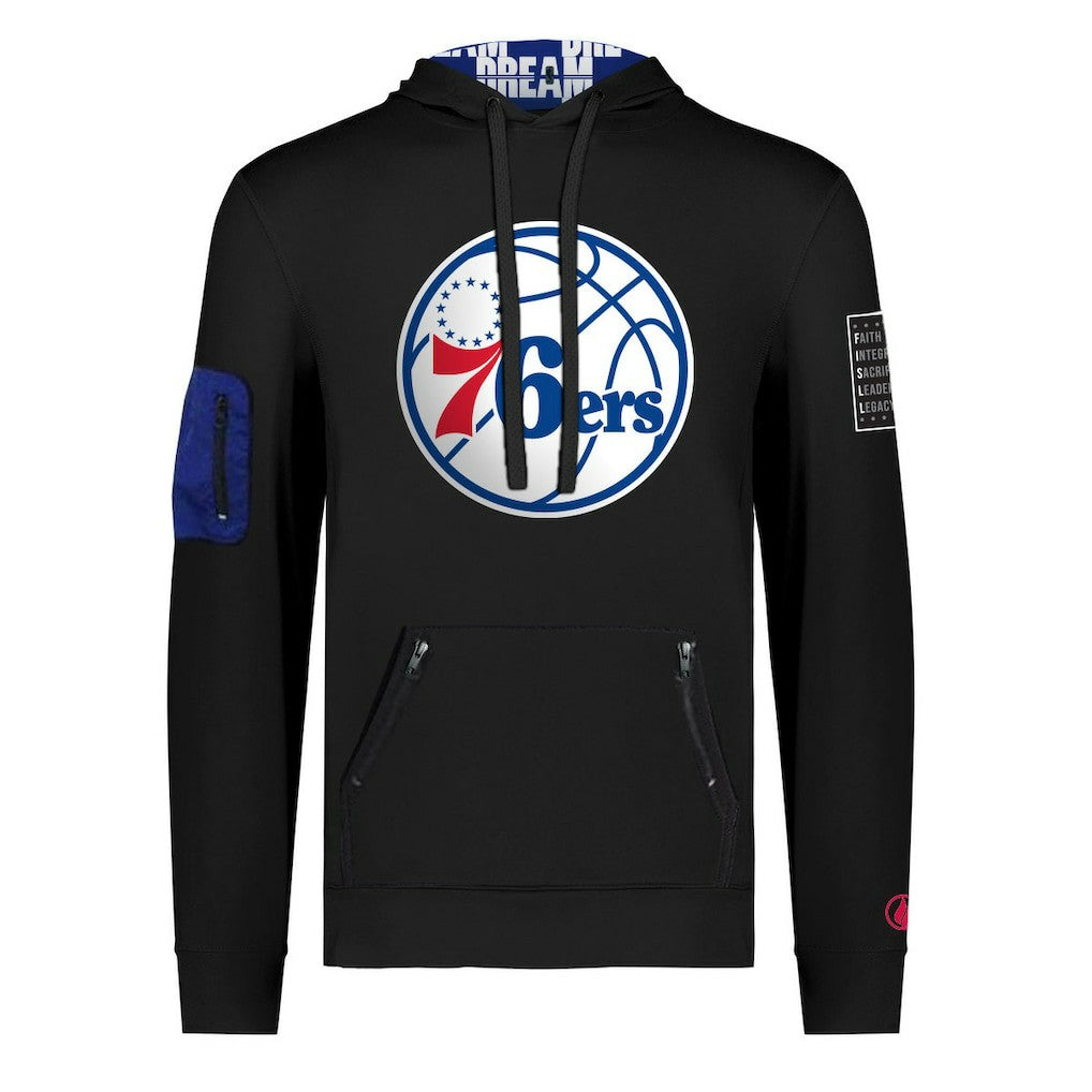 Philadelphia 76ers FISLL x Black History Collection Unisex Pullover Hoodie - Black outlet Discount