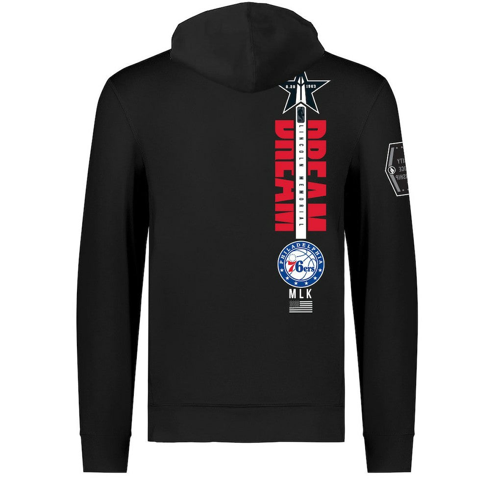 Philadelphia 76ers FISLL x Black History Collection Unisex Pullover Hoodie - Black outlet Discount