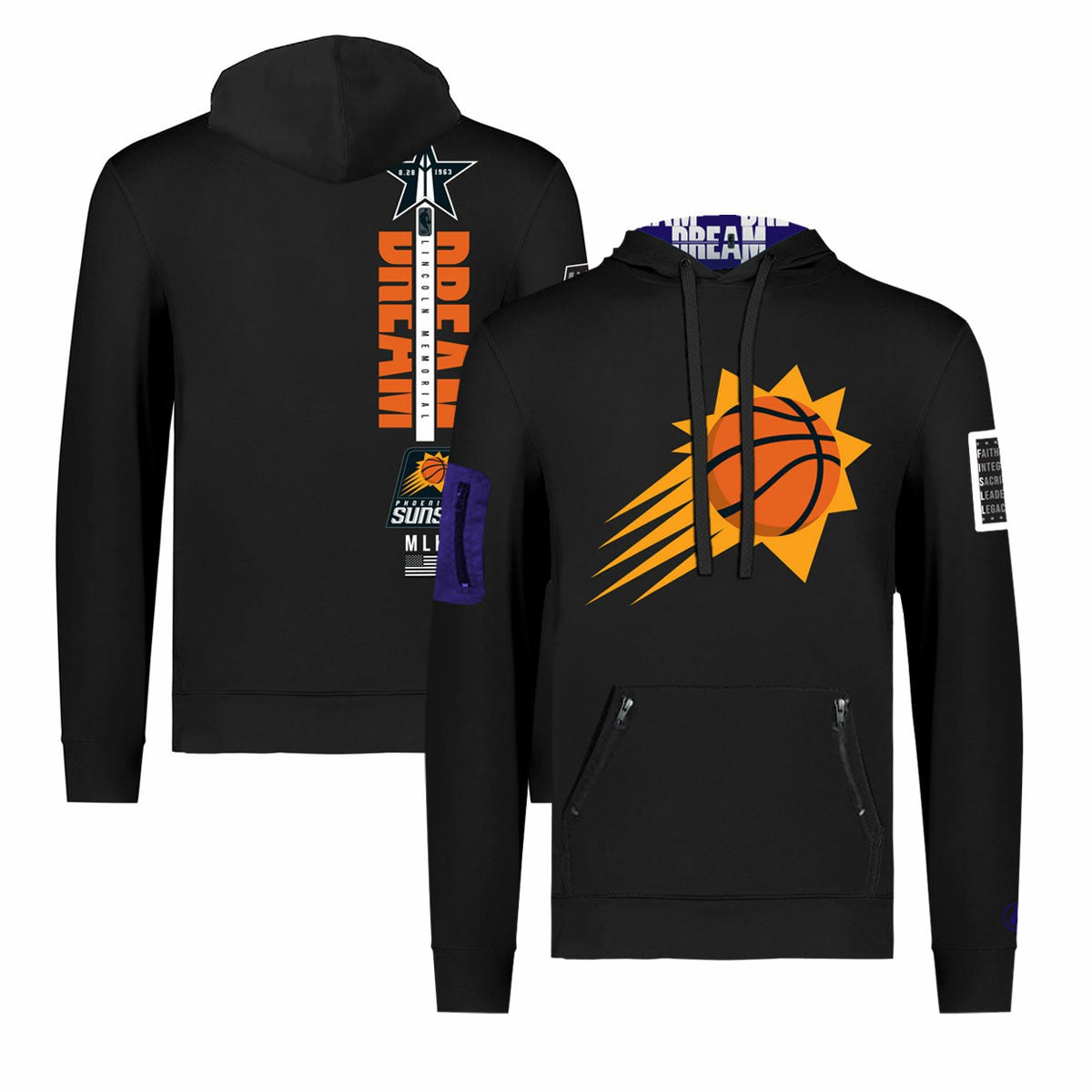 Phoenix Suns FISLL x Black History Collection Unisex Pullover Hoodie - Black cheap On Sale