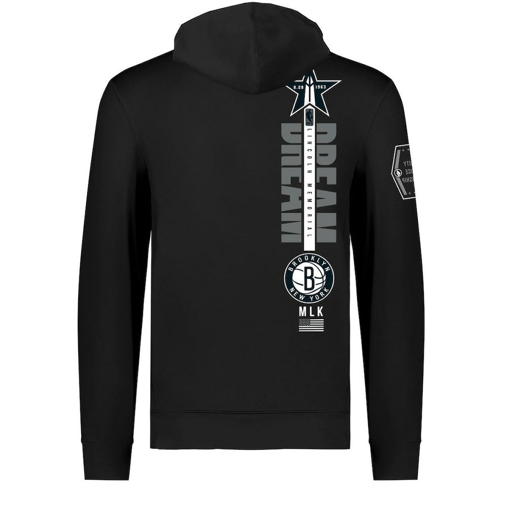 Brooklyn Nets FISLL x Black History Collection Unisex Pullover Hoodie - Black outlet On Sale