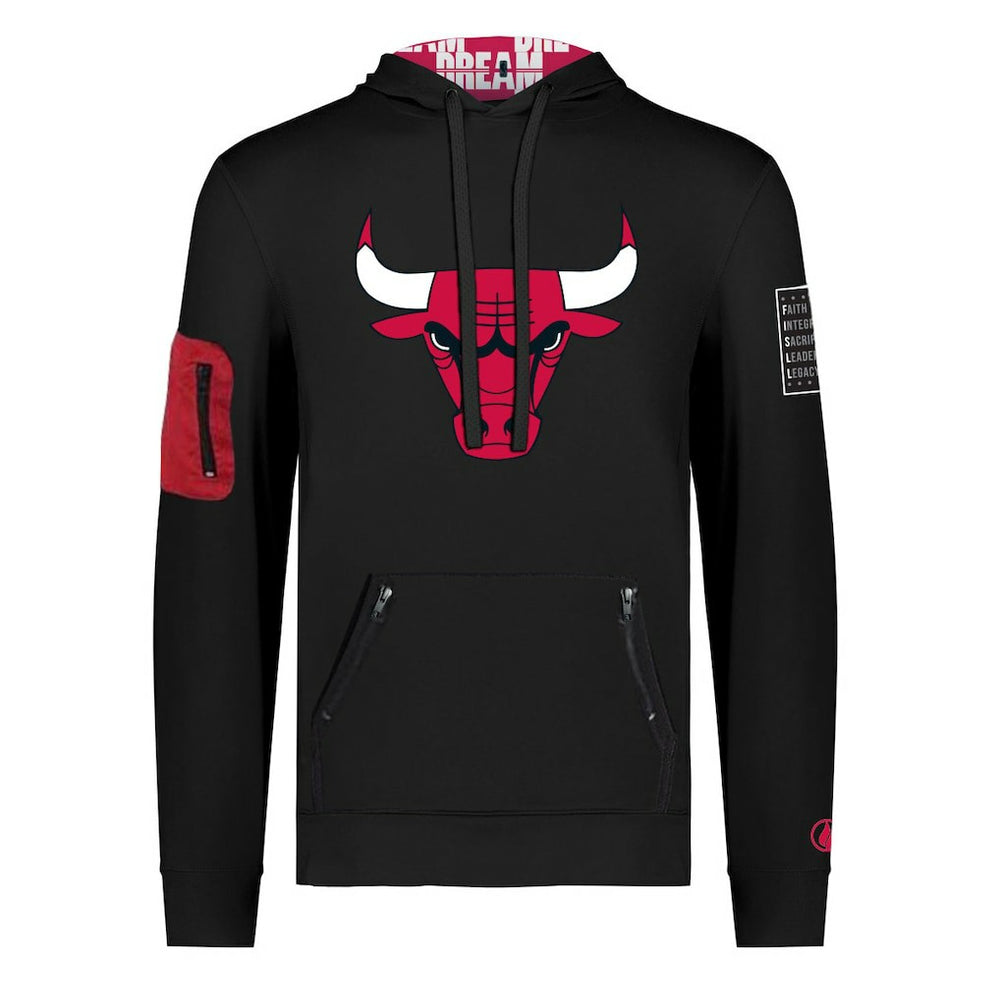 Chicago Bulls FISLL x Black History Collection Unisex Pullover Hoodie - Black shop New
