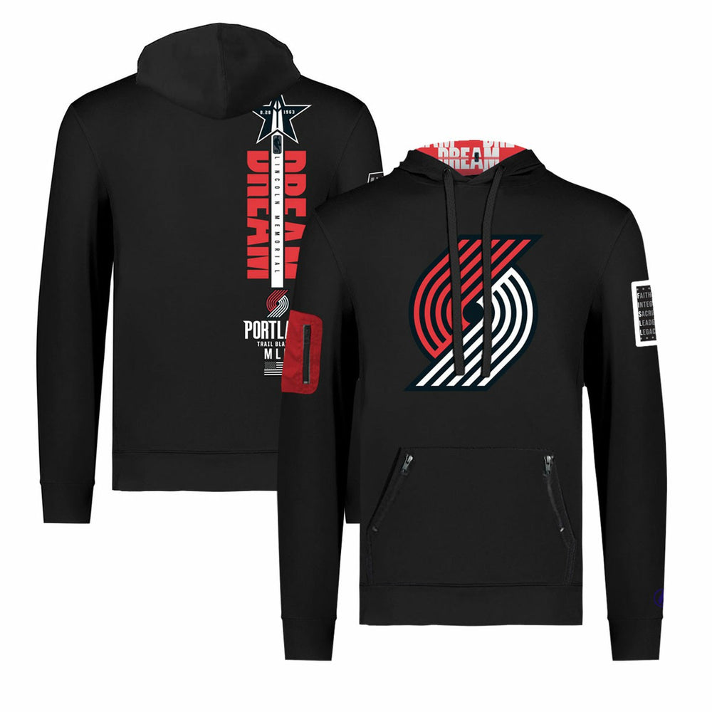 Portland Trail Blazers FISLL x Black History Collection Unisex Pullover Hoodie - Black discount On Sale