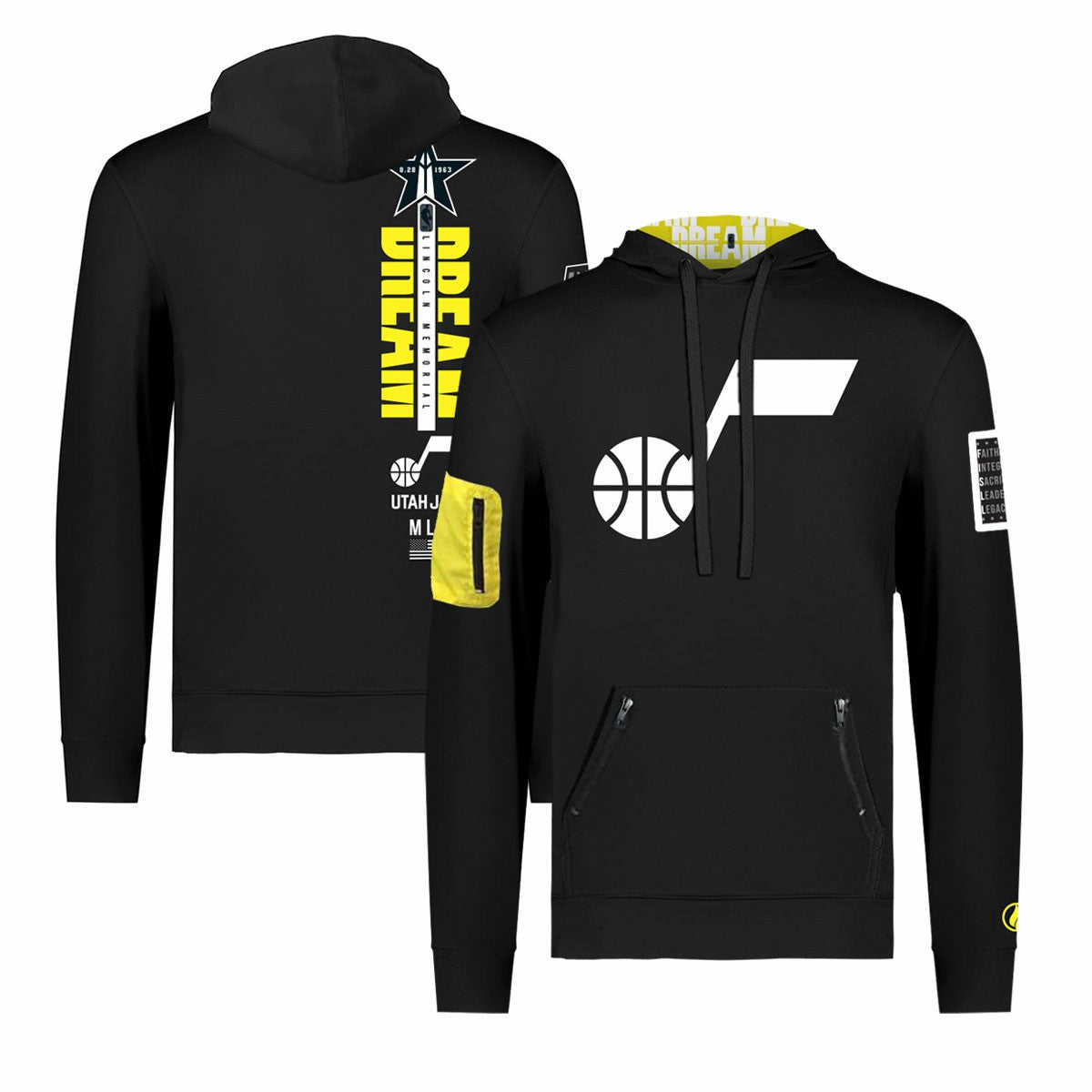 Utah Jazz FISLL x Black History Collection Unisex Pullover Hoodie - Black for sale On Sale