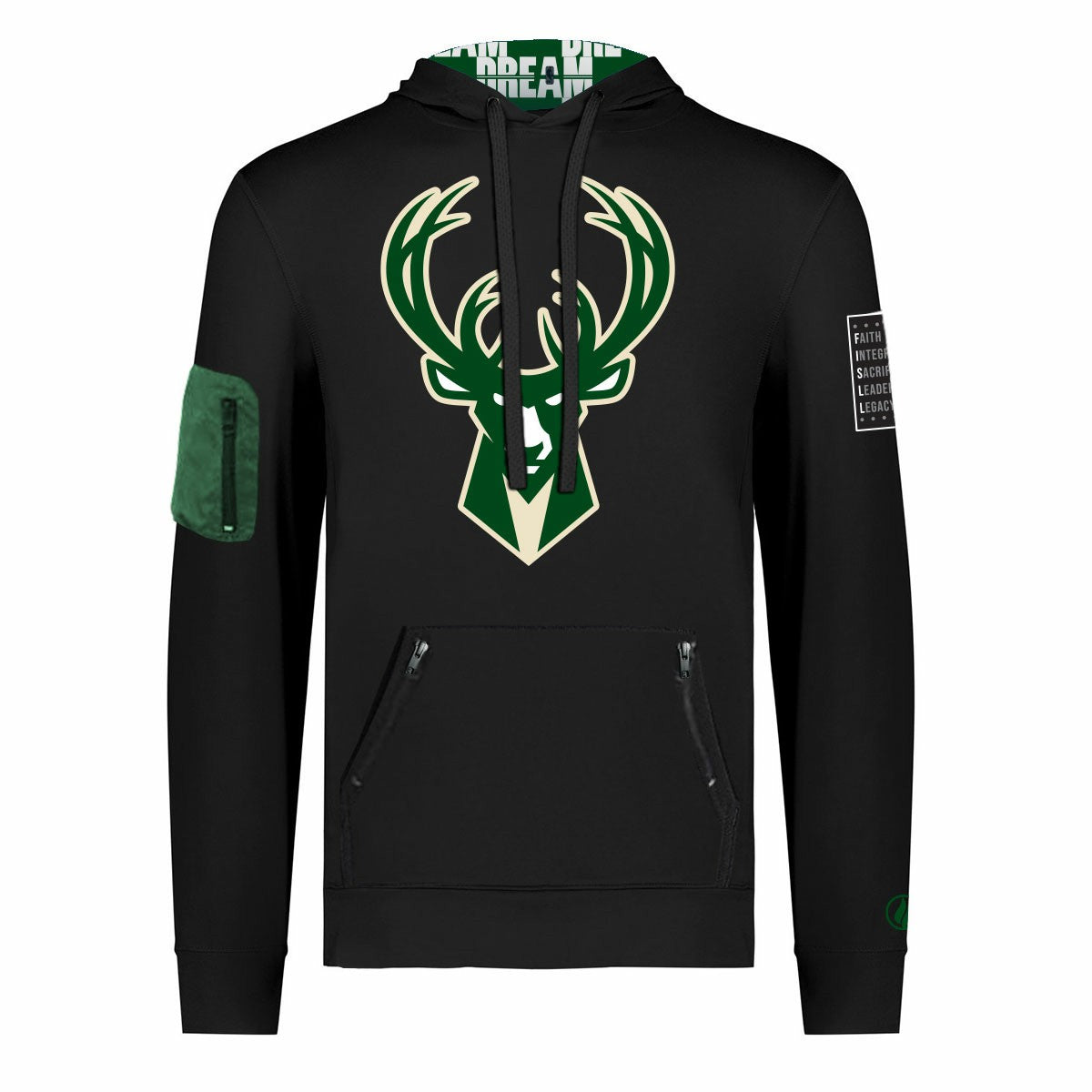 Milwaukee Bucks FISLL x Black History Collection Unisex Pullover Hoodie - Black outlet For Sale