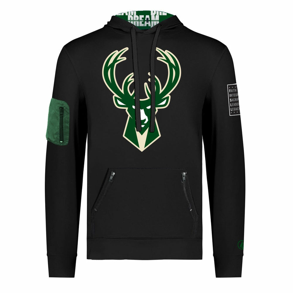 Milwaukee Bucks FISLL x Black History Collection Unisex Pullover Hoodie - Black outlet For Sale