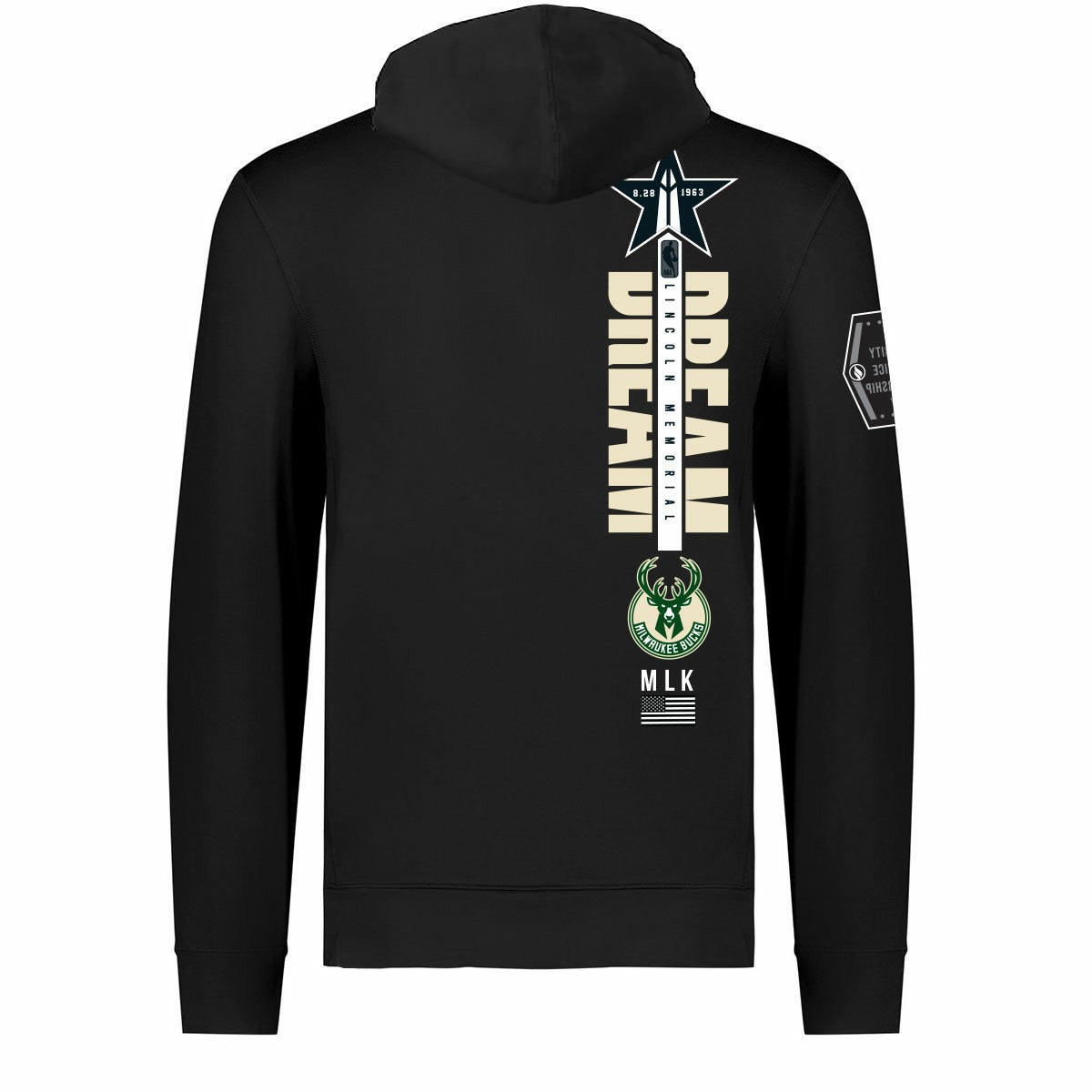 Milwaukee Bucks FISLL x Black History Collection Unisex Pullover Hoodie - Black outlet For Sale