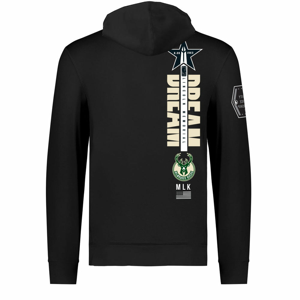 Milwaukee Bucks FISLL x Black History Collection Unisex Pullover Hoodie - Black outlet For Sale