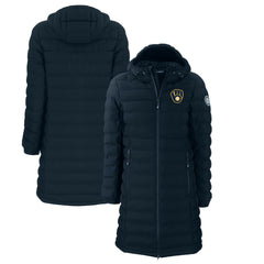Milwaukee Brewers Cutter & Buck Women's Mission Ridge Repreve Eco Insulated Full-Zip Long Puffer Jacket | MLB Discount