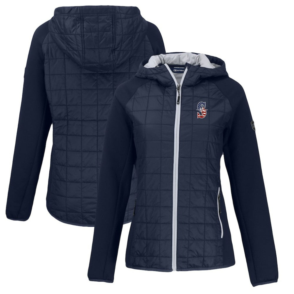Seattle Mariners Cutter & Buck Women's Americana Rainier Primaloft Eco Raglan Full-Zip Hybrid Jacket | MLB Online