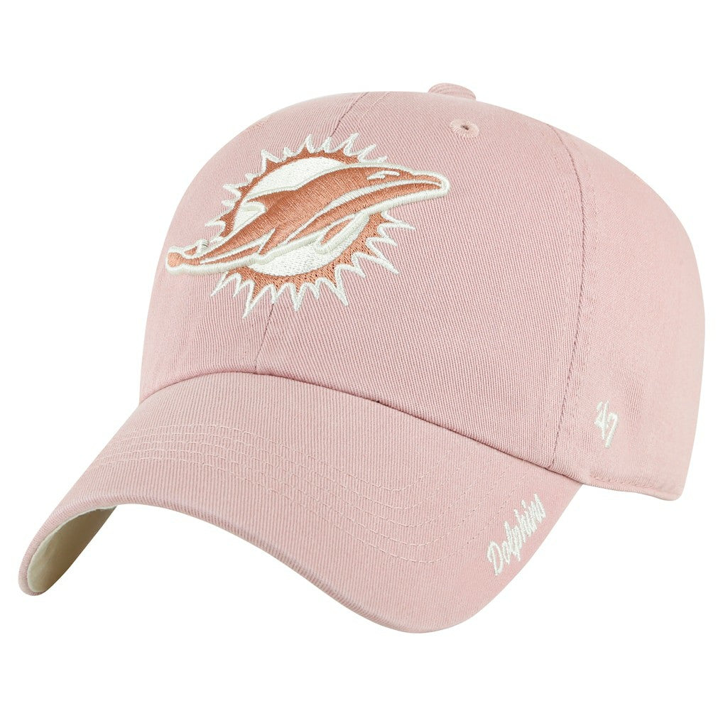 Miami Dolphins 47 brand '47 Women's Ballpark Cheer Dusty Rose Clean Up Adjustable Hat