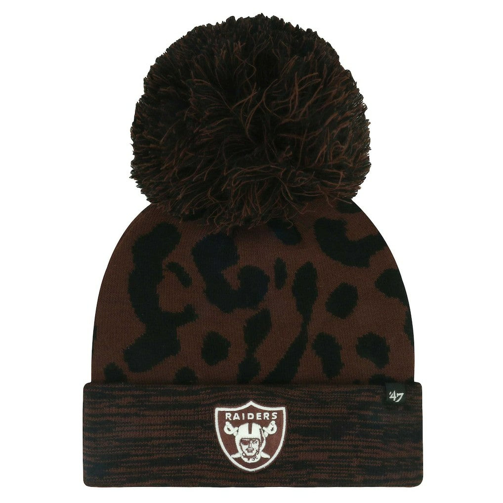 Las Vegas Raiders 47 brand '47 Women's Cacao Cuffed Knit Hat with Pom