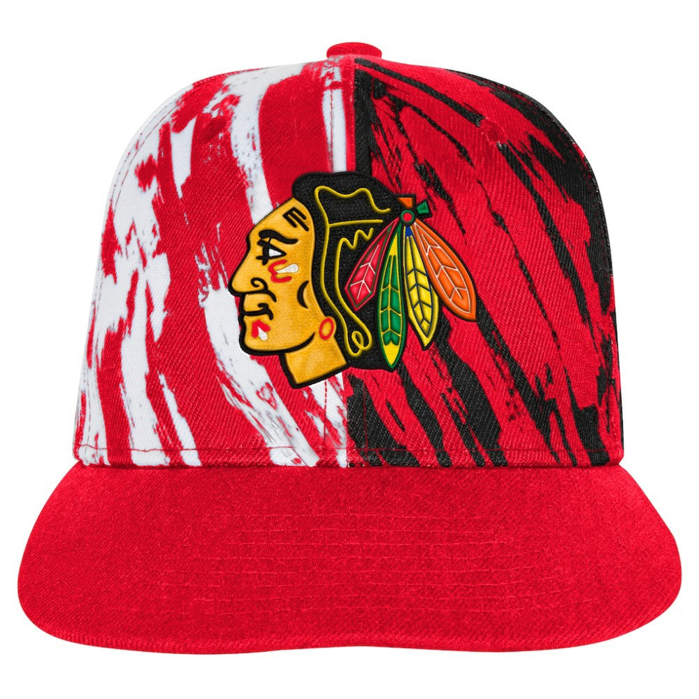 Chicago Blackhawks Youth Propel Flat Brim Snapback Hat On Sale