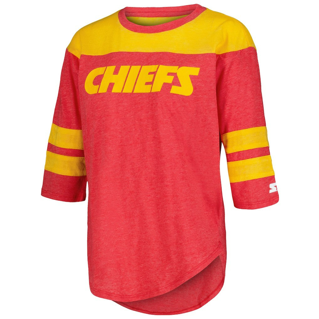 Kansas City Chiefs  Starter Women's Fullback Tri-Blend 3/4-Sleeve T-Shirt