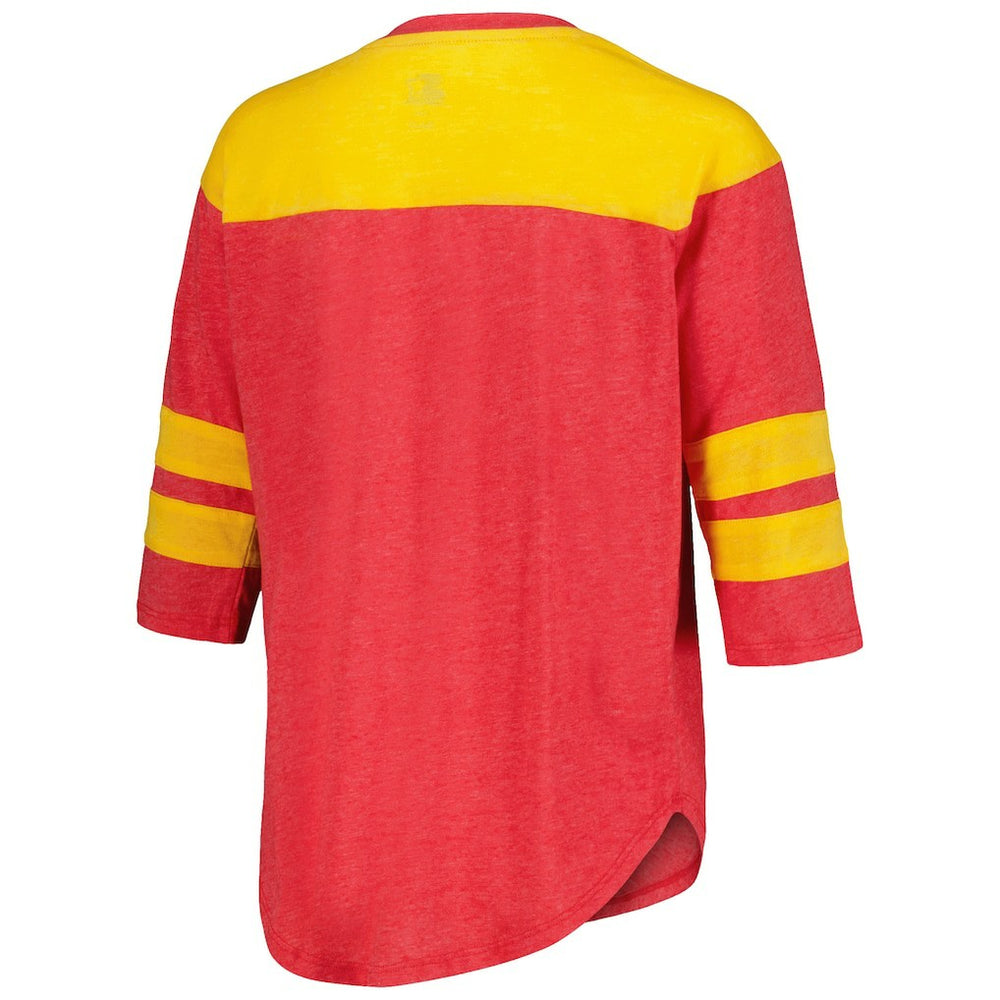 Kansas City Chiefs  Starter Women's Fullback Tri-Blend 3/4-Sleeve T-Shirt