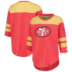 San Francisco 49ers  Starter Women's Fullback Tri-Blend 3/4-Sleeve T-Shirt