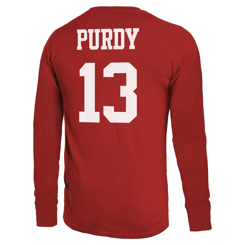 San Francisco 49ers  Brock Purdy  Majestic Threads Name & Number Long Sleeve T-Shirt
