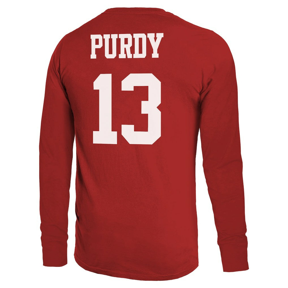 San Francisco 49ers  Brock Purdy  Majestic Threads Name & Number Long Sleeve T-Shirt