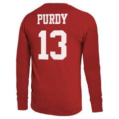 San Francisco 49ers  Brock Purdy  Majestic Threads Name & Number Long Sleeve T-Shirt