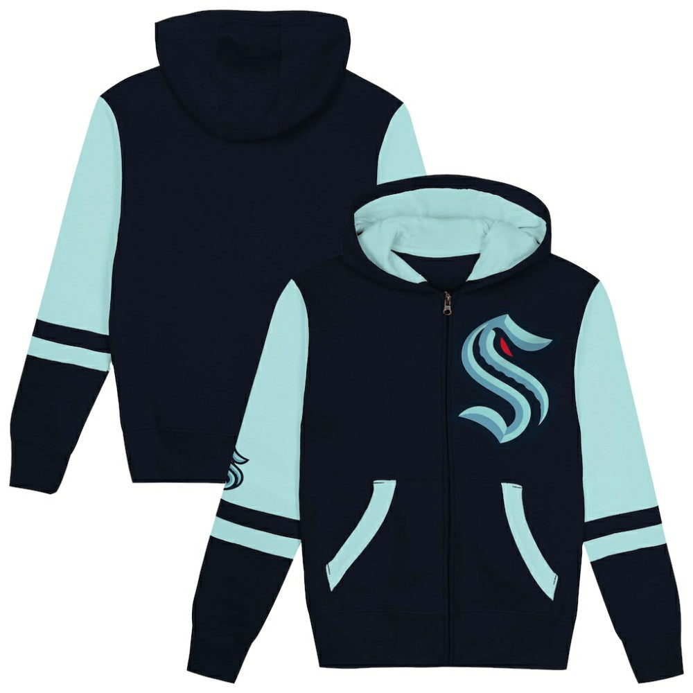 Seattle Kraken Preschool Face Off Full-Zip Hoodie Outlet