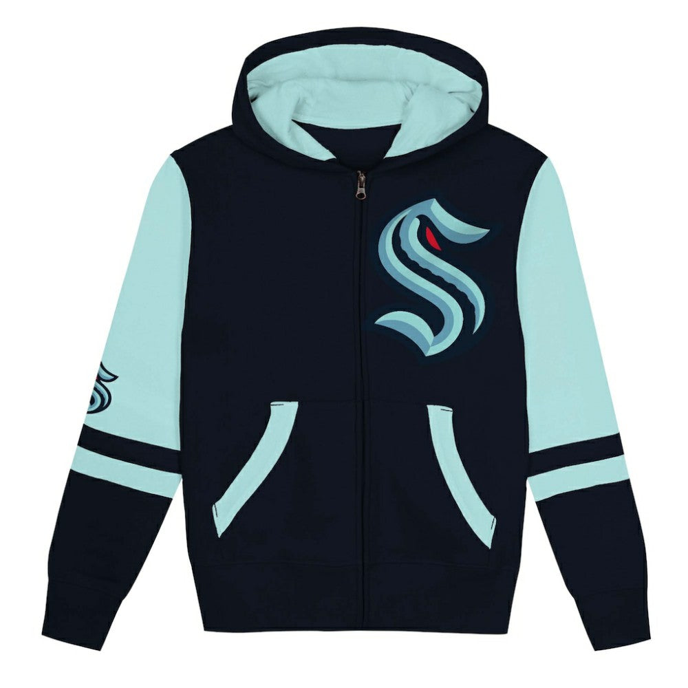 Seattle Kraken Preschool Face Off Full-Zip Hoodie Outlet