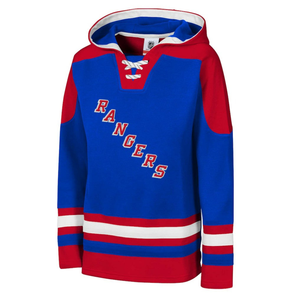 New York Rangers Youth Ageless Must Have Home V-Neck Pullover Hoodie On Sale