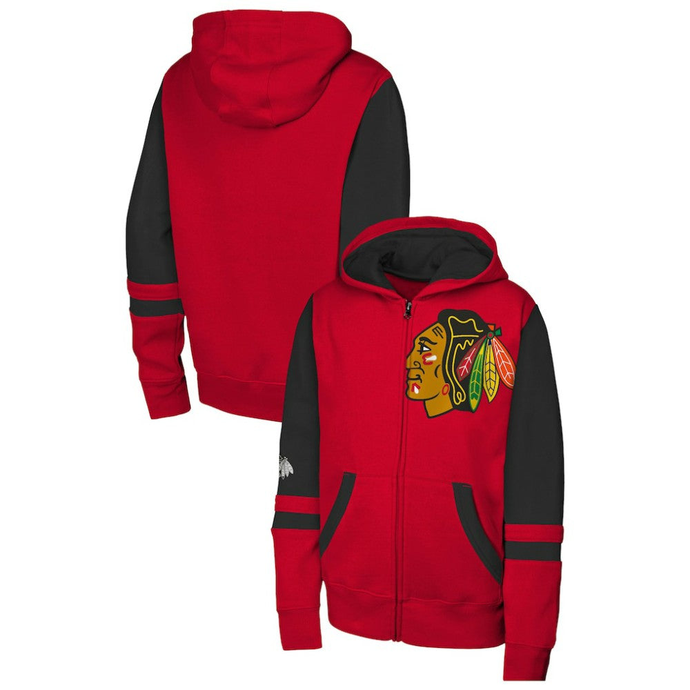 Chicago Blackhawks Youth Face Off Full-Zip Hoodie On Sale