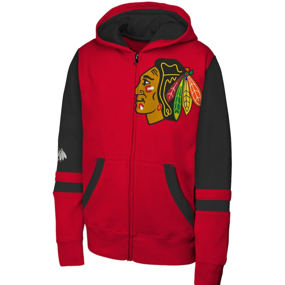 Chicago Blackhawks Youth Face Off Full-Zip Hoodie On Sale