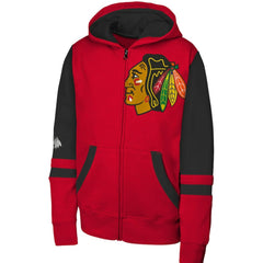 Chicago Blackhawks Youth Face Off Full-Zip Hoodie On Sale
