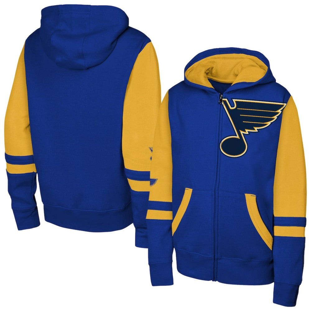 St. Louis Blues Youth Face Off Full-Zip Hoodie Discount