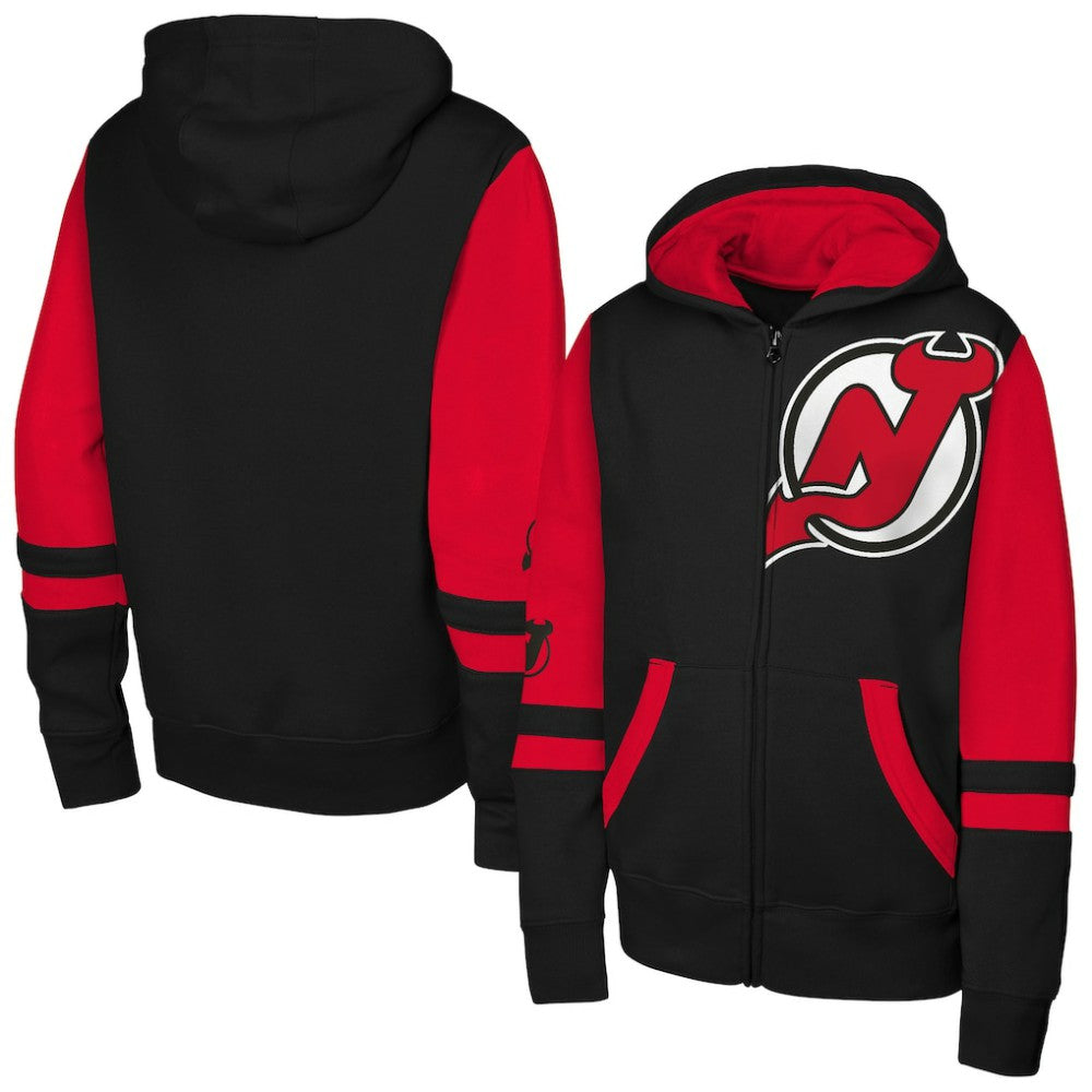 New Jersey Devils Youth Face Off Full-Zip Hoodie On Sale