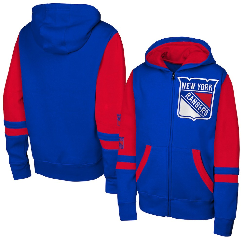 New York Rangers Youth Face Off Full-Zip Hoodie Sale
