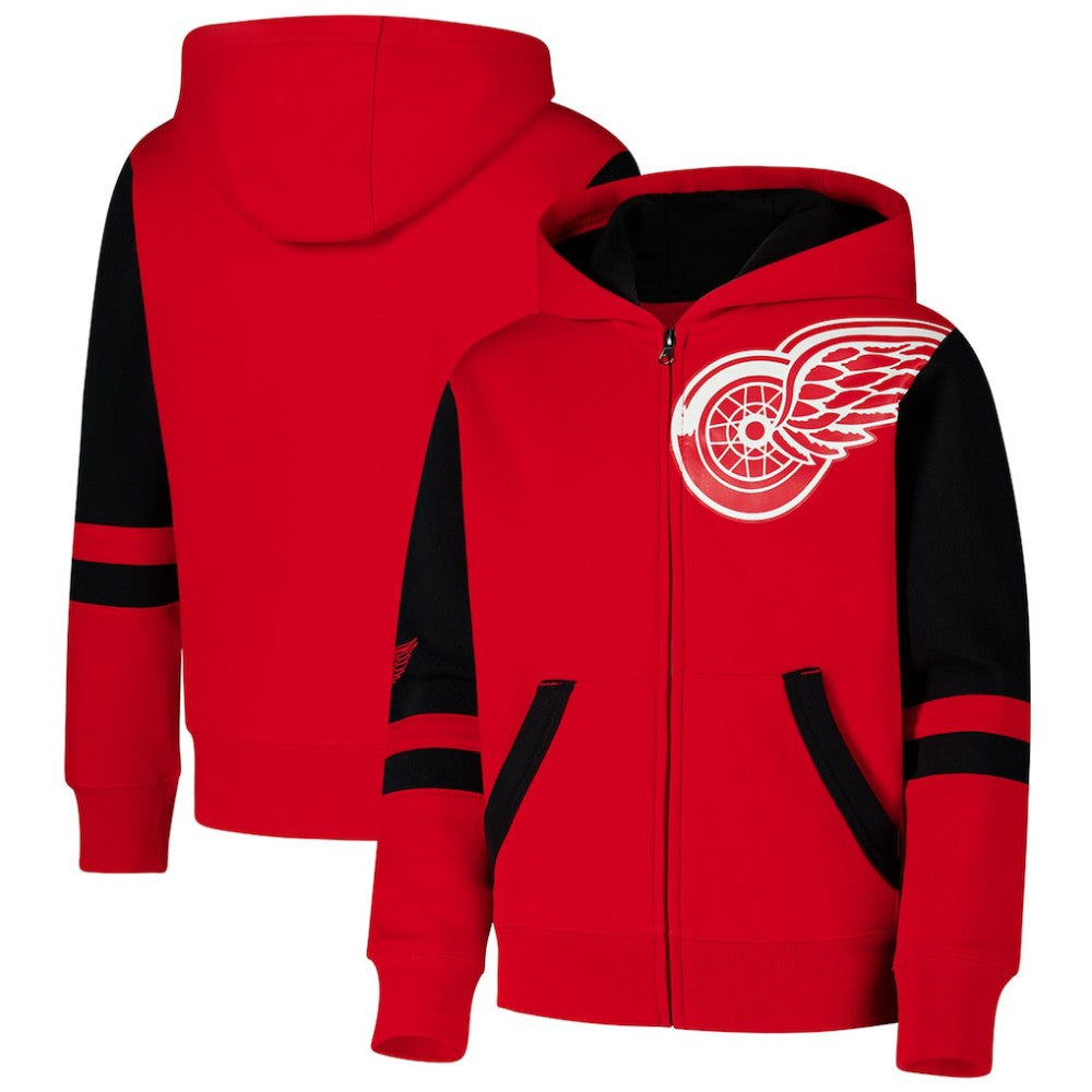 Detroit Red Wings Youth Face Off Full-Zip Hoodie Outlet