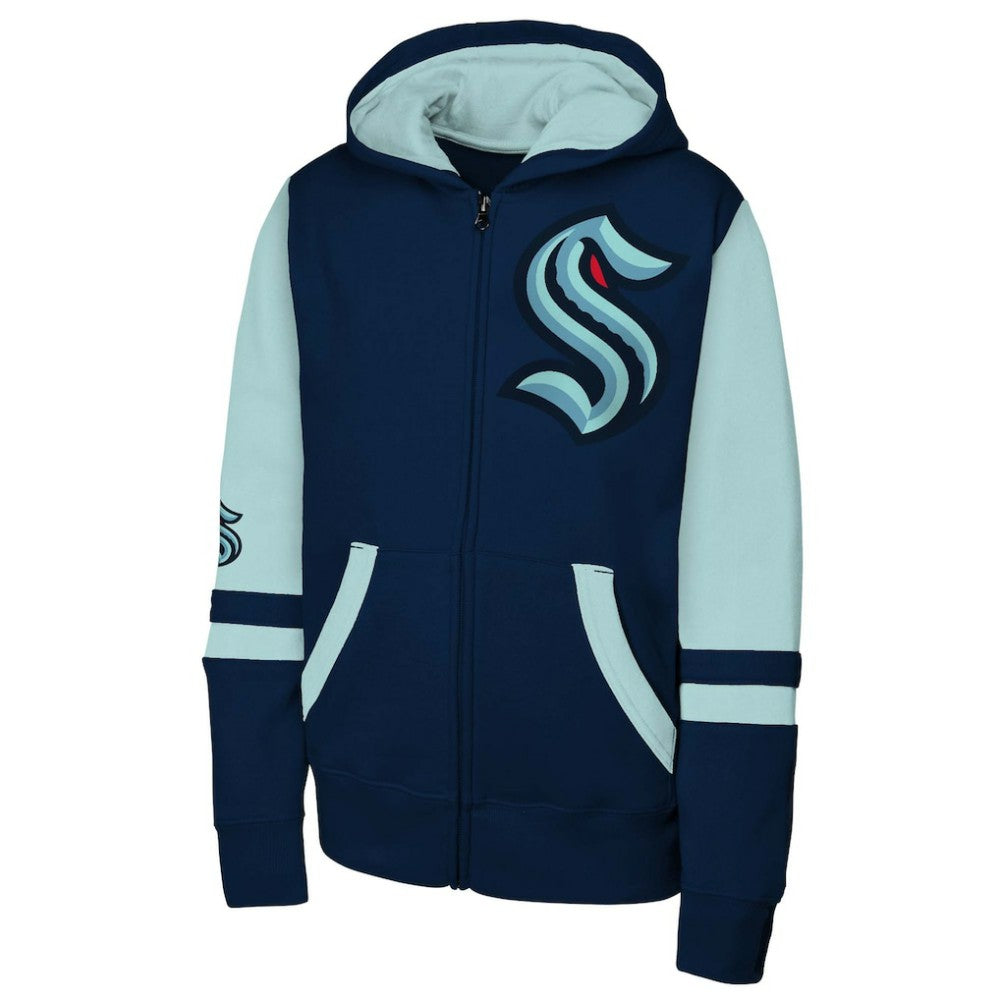 Seattle Kraken Youth Face Off Full-Zip Hoodie On Sale