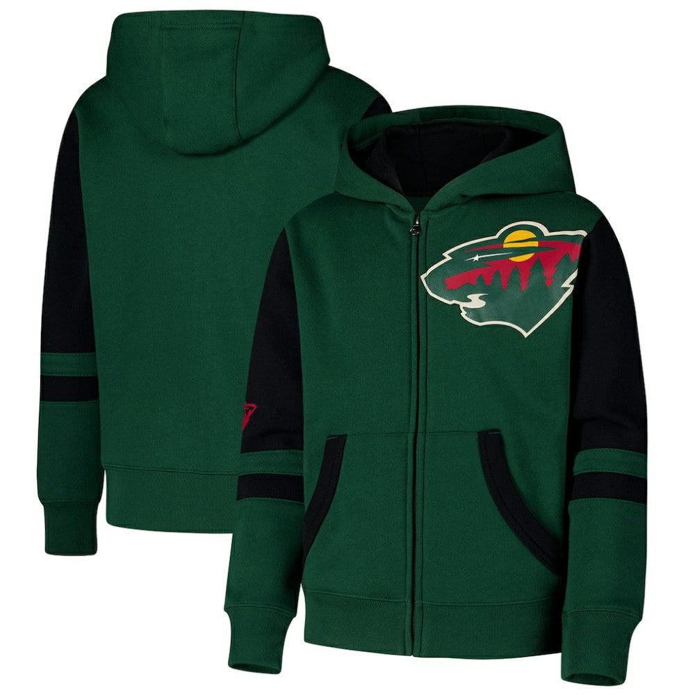 Minnesota Wild Youth Face Off Full-Zip Hoodie For Sale