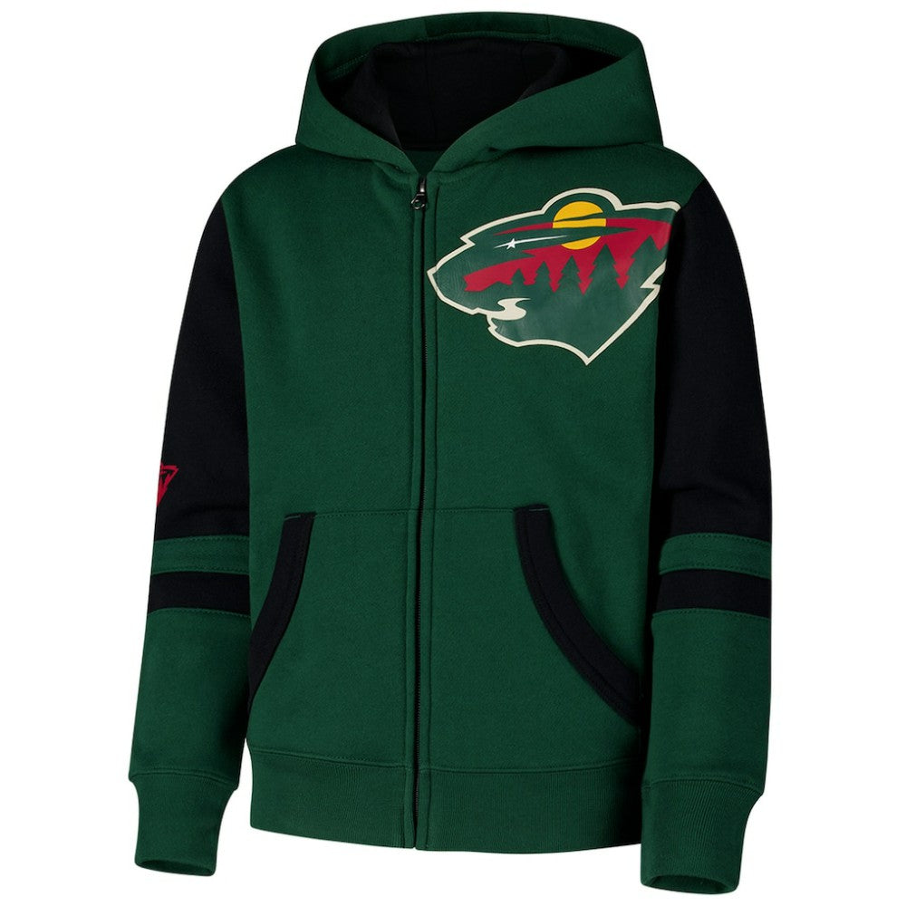 Minnesota Wild Youth Face Off Full-Zip Hoodie For Sale