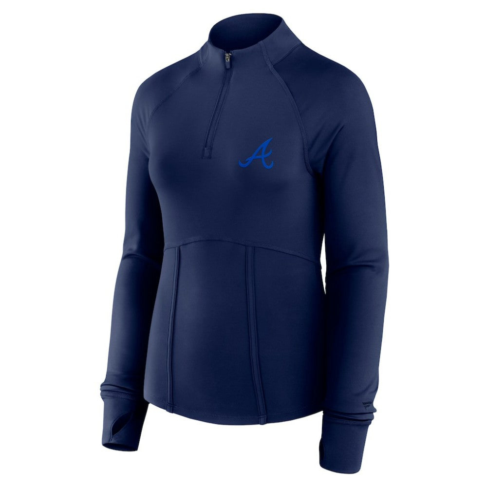 Atlanta Braves Fanatics Women's Elements Raglan Tri-Blend Quarter-Zip Top | MLB On Sale