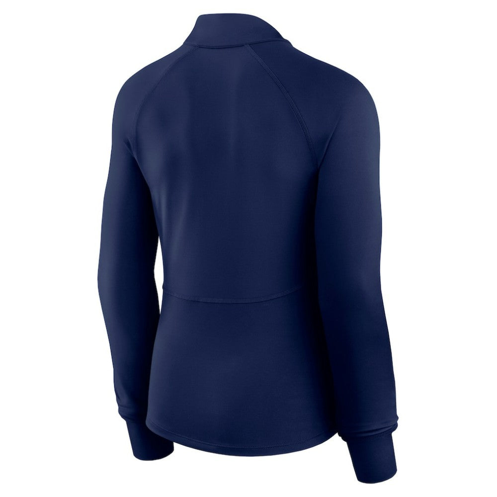 Atlanta Braves Fanatics Women's Elements Raglan Tri-Blend Quarter-Zip Top | MLB On Sale