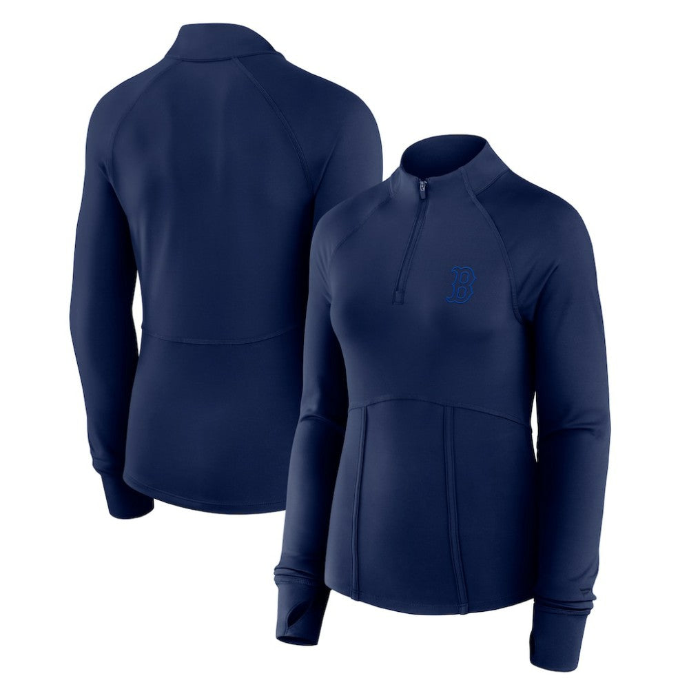 Boston Red Sox Fanatics Women's Elements Raglan Tri-Blend Quarter-Zip Top | MLB Near me