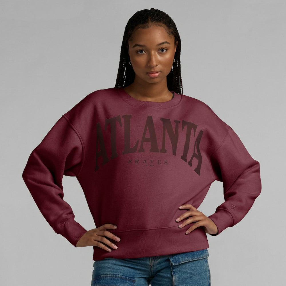 Atlanta Braves Fanatics Women's Elements Flow Pullover Sweatshirt | MLB Discount
